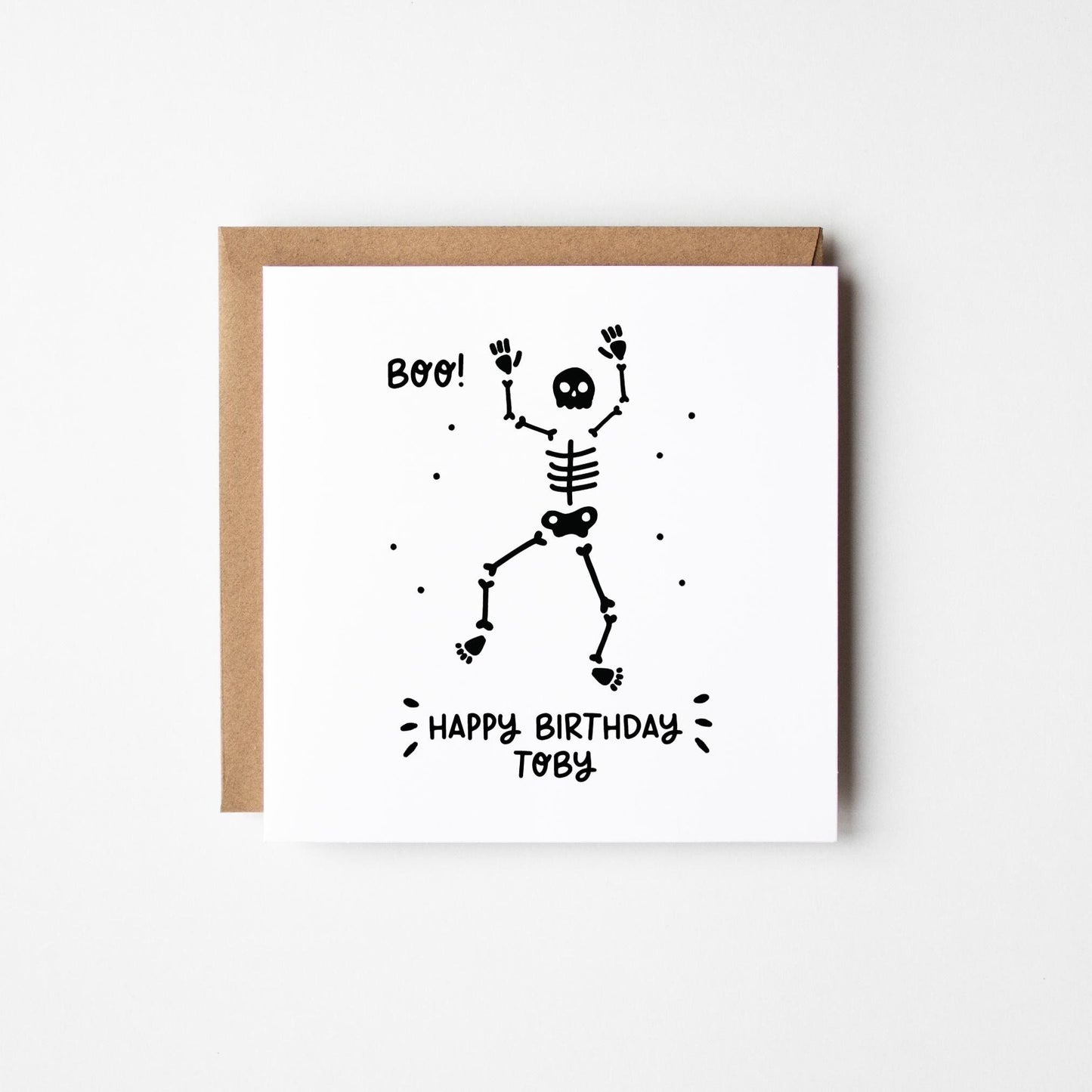 Skeleton Birthday Card • Personalised Halloween Birthday Card • Funny Bones Birthday Card  • Birthday Card for Boys