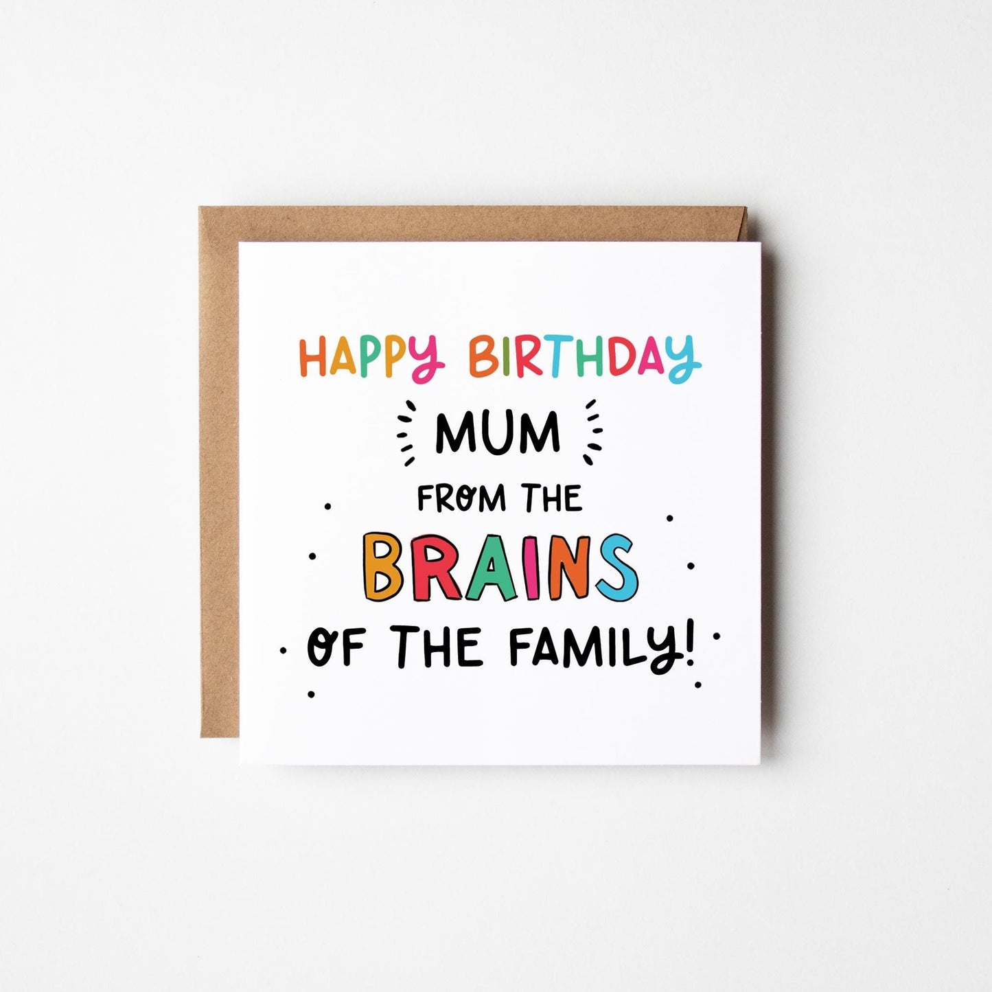 Birthday Card For Mum From The Brains • Funny Card For Mum • Funny Card For Dad •