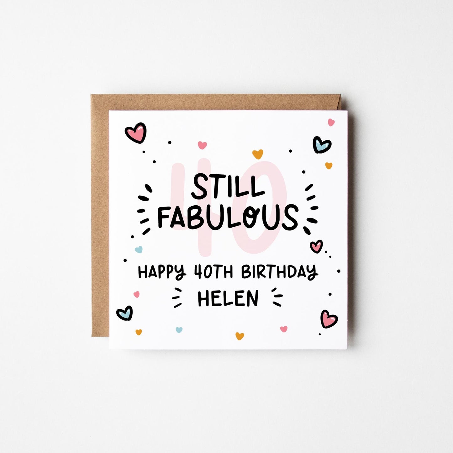 Fabulous 40th Birthday Card for Her • Personalised 40th Birthday Card • 40th Birthday Card for Her • Fabulous at 40 Card