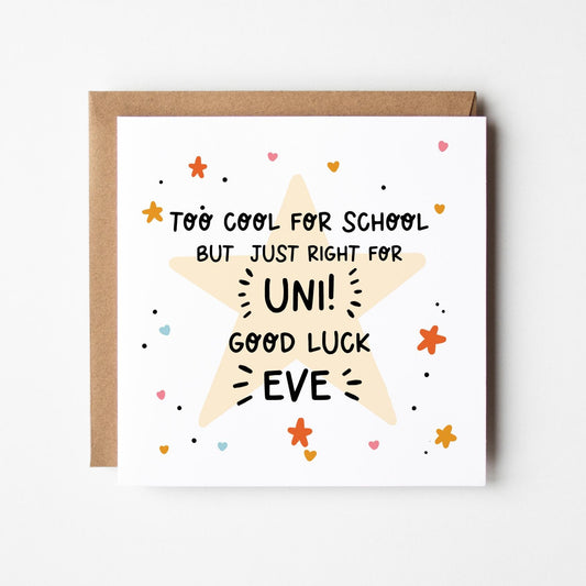 Going to University Good Luck Card • Personalised Good Luck at Uni Card • Starting University Card •