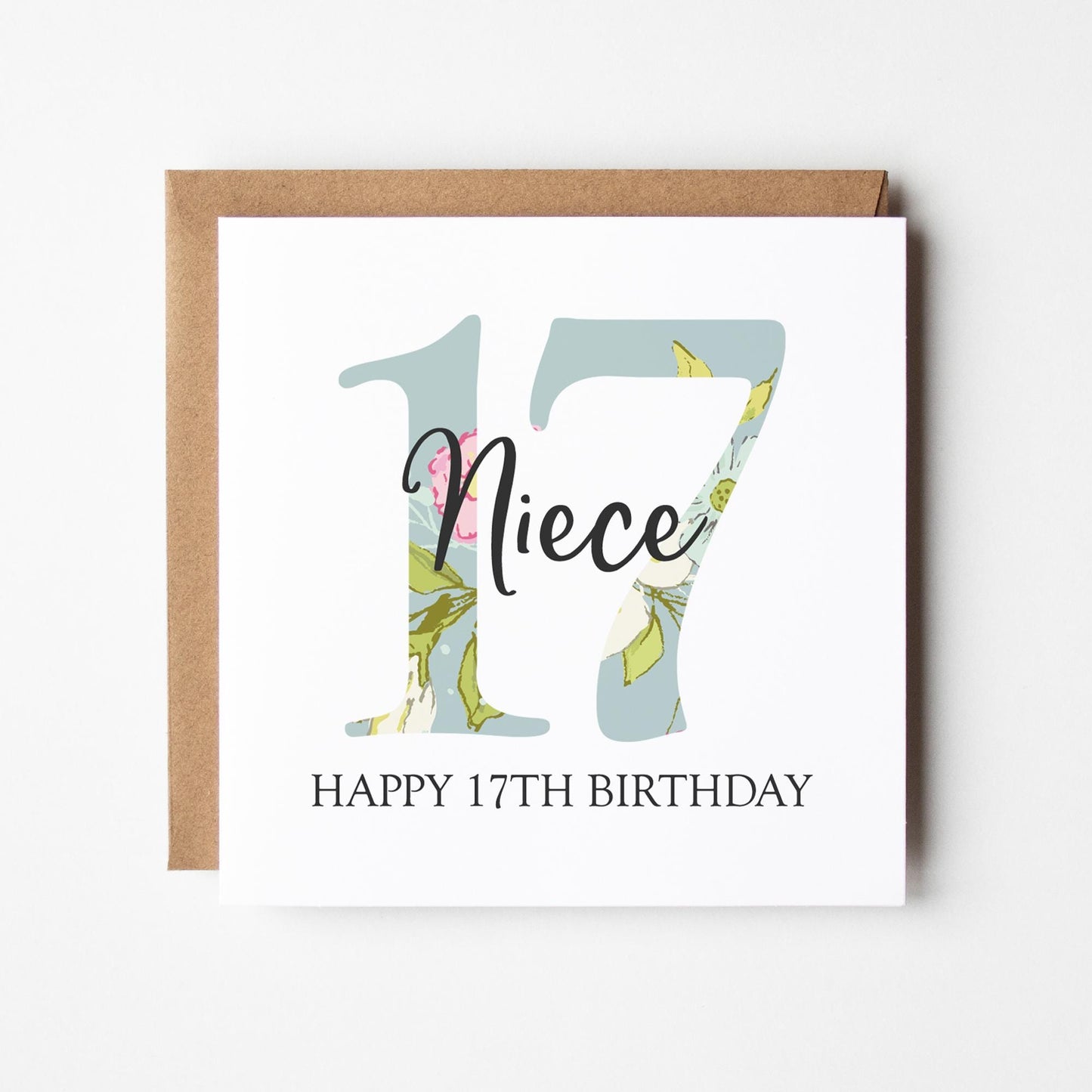 Personalised 17th Birthday Card • Birthday Number Card • Girl&#39;s Birthday Card •