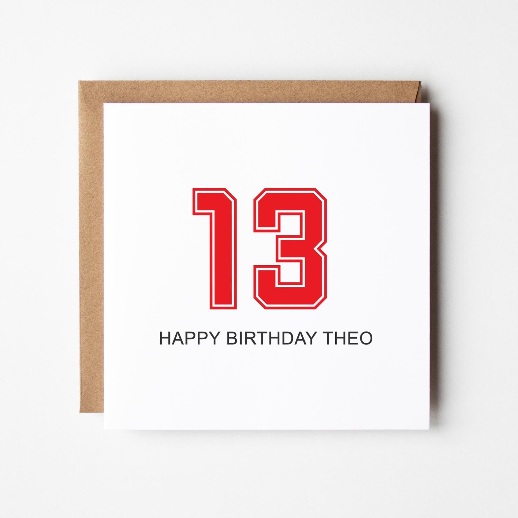 Personalised 13th Birthday Card for Him • Birthday Number Card • Boy&#39;s Birthday Card •