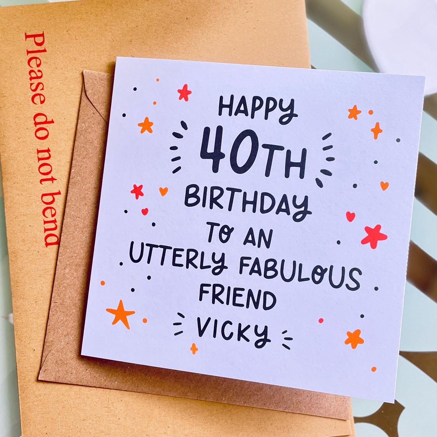 Utterly Fabulous X 40th Birthday Card • Personalised 40th Birthday Card • Personalised Birthday Card 40th Birthday •