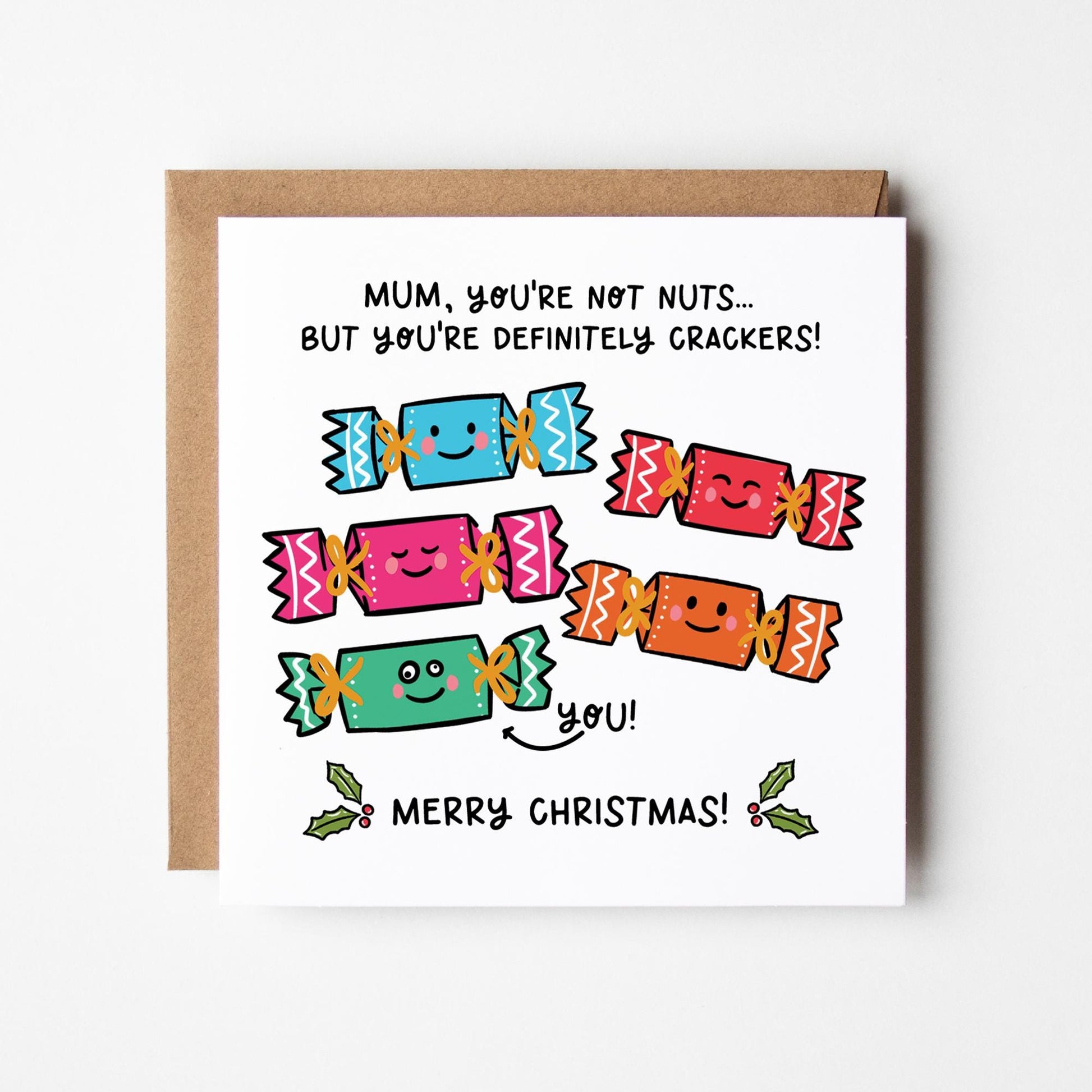 Personalised Christmas Crackers Card • Christmas Card with Crackers • Personalised Christmas Card