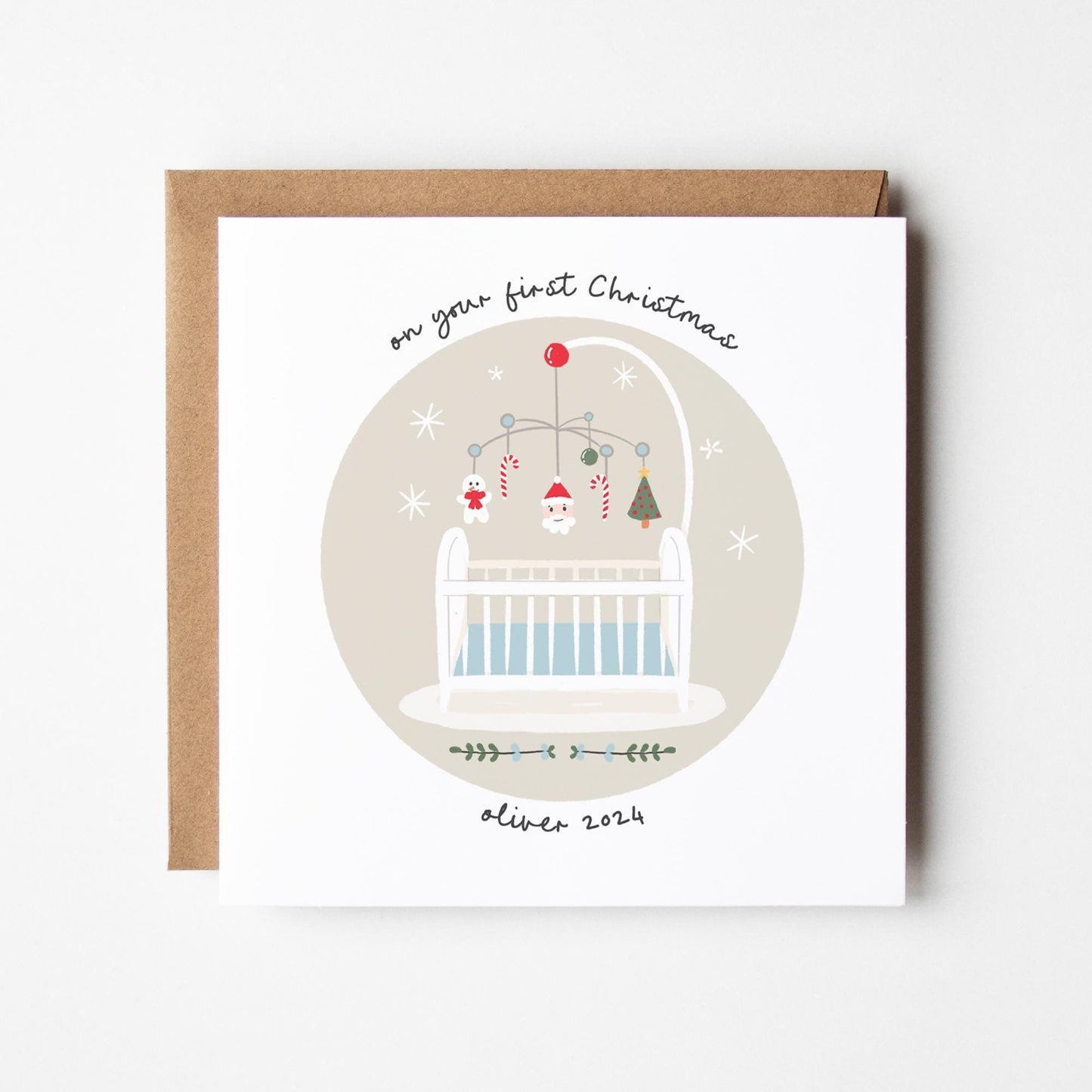 Personalised First Christmas Card for Boys • 1st Christmas Card • Boys 1st Christmas Card • Personalised 1st Christmas • First Christmas