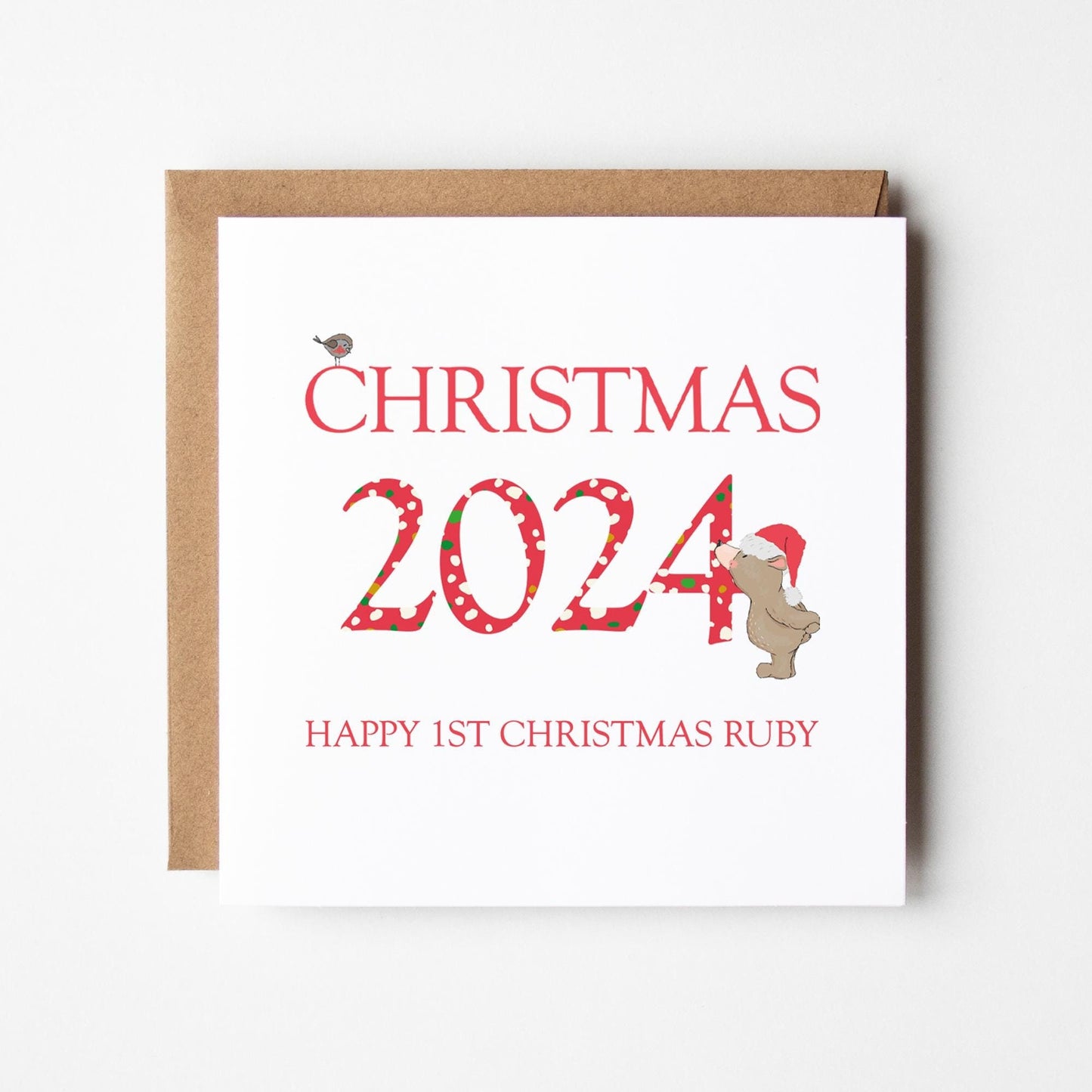 Baby&#39;s First Christmas Card 2024 • Girls 1st Christmas Card • Boys 1st Christmas Card • Personalised 1st 2024 Christmas Card • First Christmas