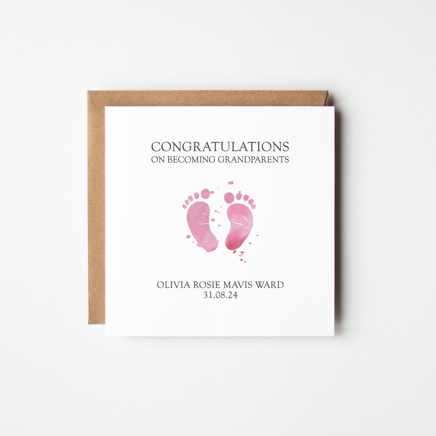 New Grandparents Granddaughter Card  • Personalised New Grandparents Card • Congratulations New Baby Girl Grandparents Card • New Grandchild