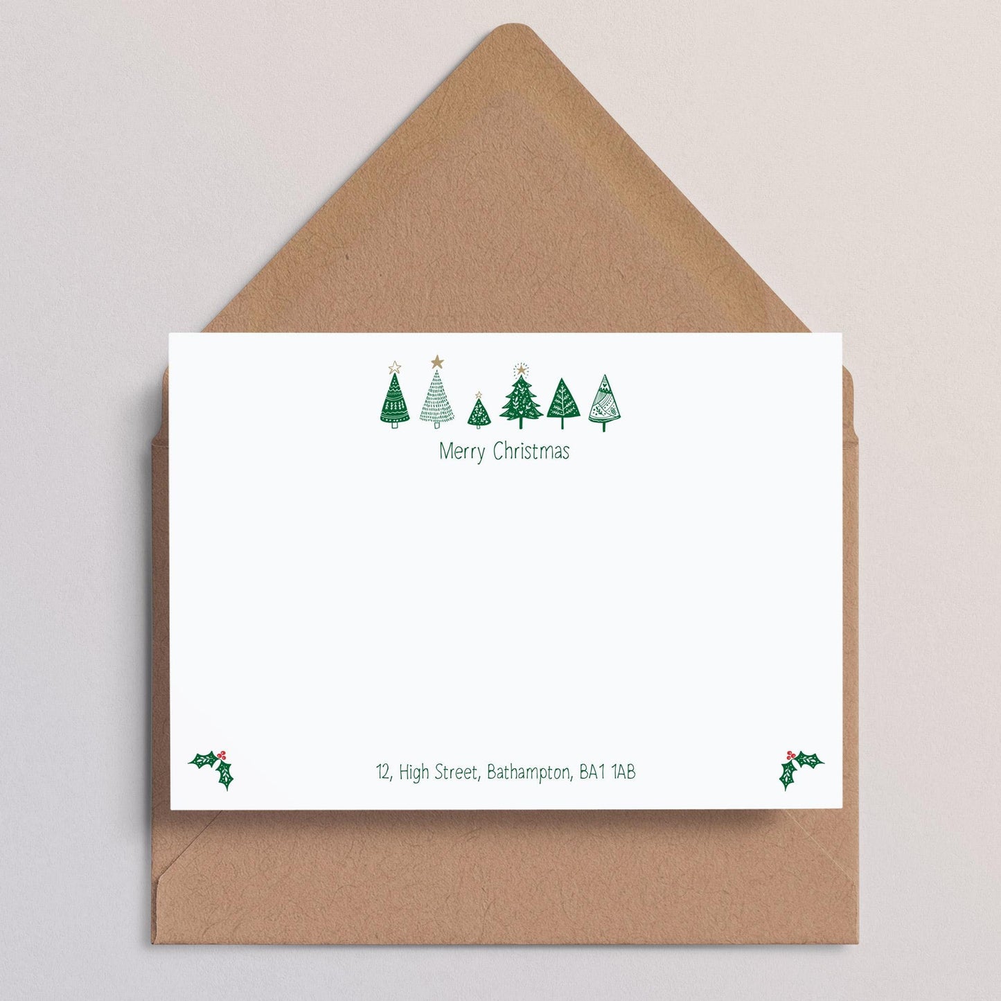 Christmas Thank You Note Cards  • Personalised Christmas Note Cards • Christmas Stationery • Custom Christmas Cards