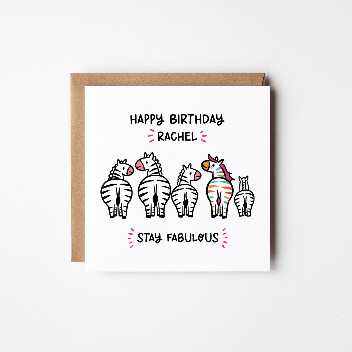 Stay Fabulous Birthday Card for Her • Personalised Birthday Card • Zebra Birthday Card • Fabulous Auntie Card • Fabulous Mum Card