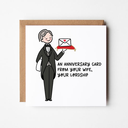 Funny Husband Anniversary Card for His Lordship • Happy Anniversary Husband Card • Anniversary Card For Him •