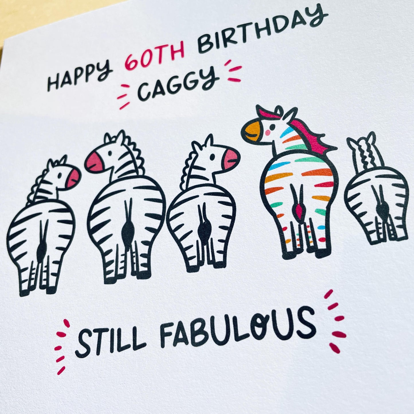 Still Fabulous 60th Birthday Card for Her • Personalised 60th Birthday Card • Zebra Birthday Card • Fabulous at 60 Card