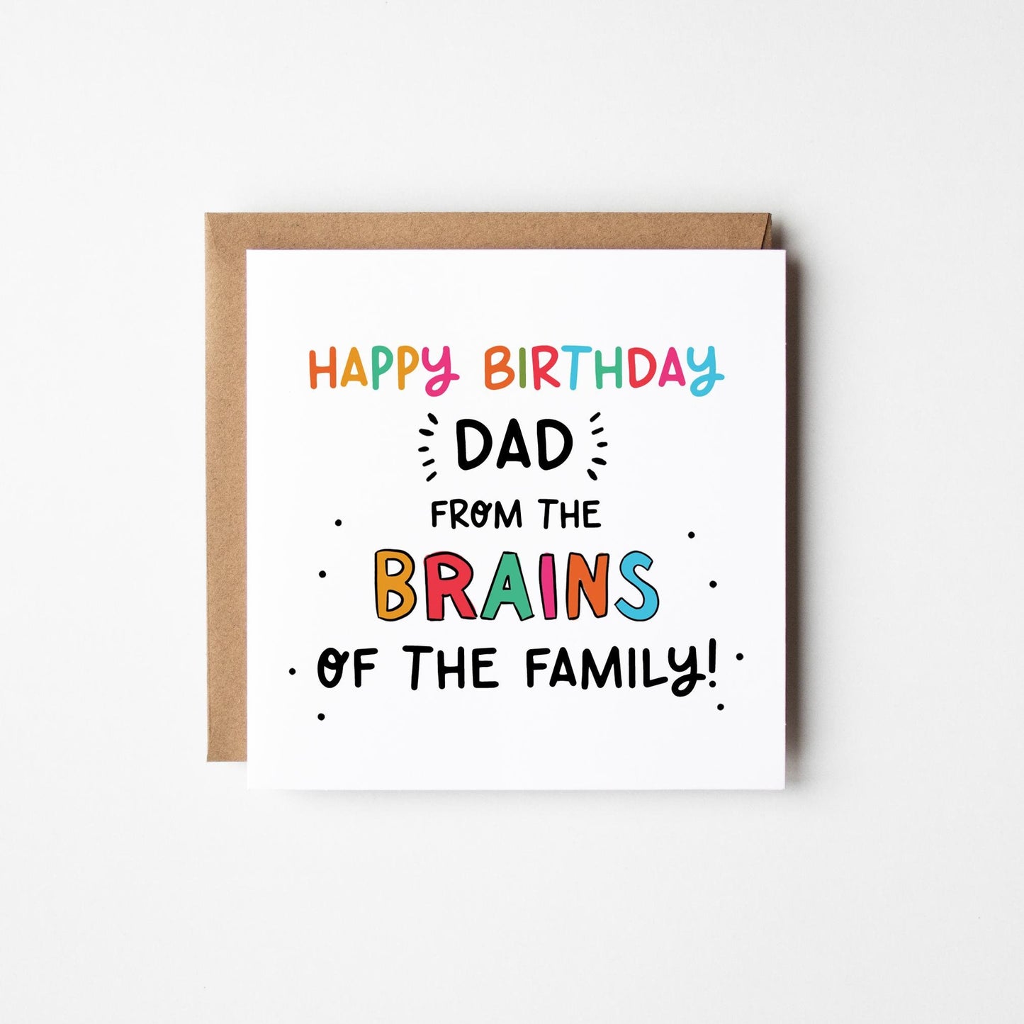 Birthday Card For Dad From The Brains • Funny Card For Mum • Funny Card For Dad •