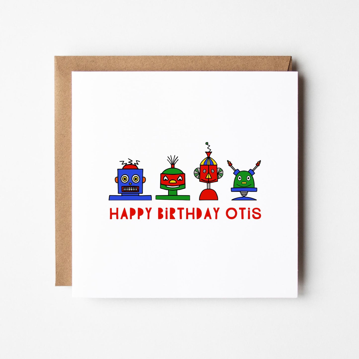 Robot Personalised Boys Birthday Card • Birthday Card for Boys • Happy Birthday Card Boy • Son Nephew Brother Birthday Card for Him/Her