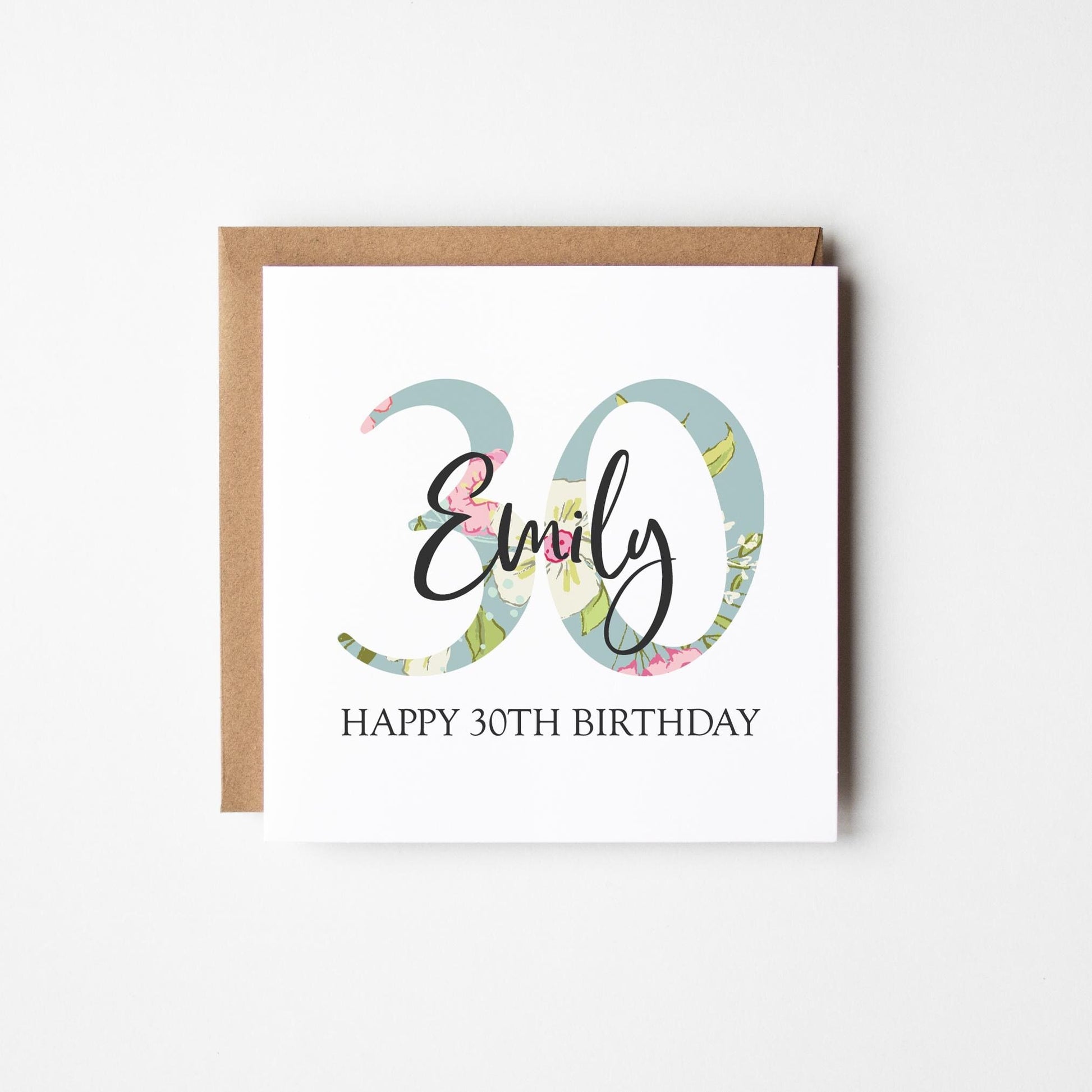 30th Birthday Card • Personalised 30th Birthday Card for Her • Daughter • Friend • Auntie • Cousin • Sister • Floral 30th Card