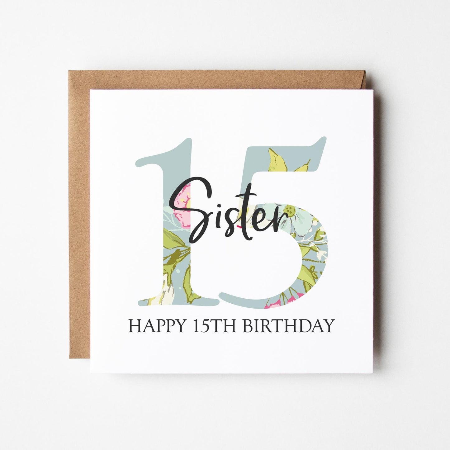 Personalised 15th Birthday Card • Birthday Number Card • Girl&#39;s Birthday Card •