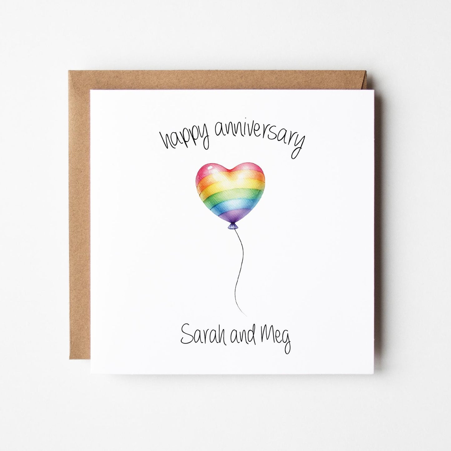 pride Rainbow Anniversary Card • Personalised Happy Anniversary Card • Anniversary Card For Them •