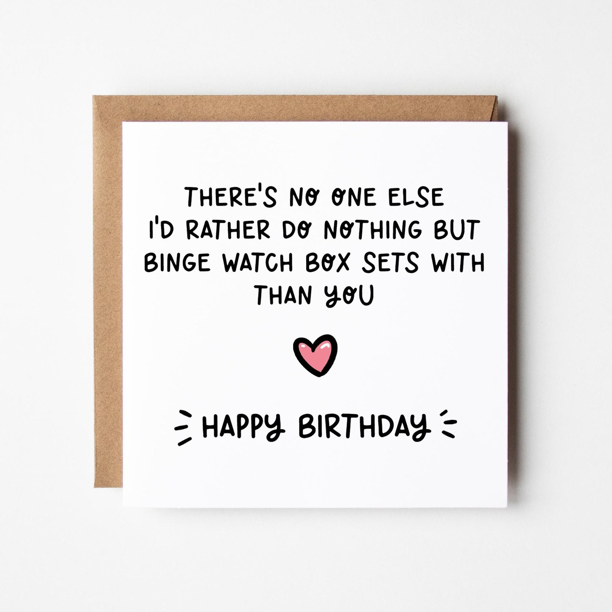 Funny Birthday Card • Binge Watch Box Sets • Romantic Birthday Card • Card For Husband • Card For Wife • Boyfriend  • Girlfriend • Fiance