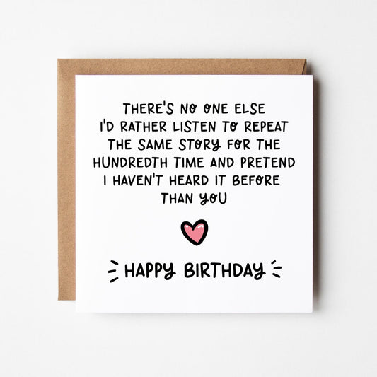 Funny Birthday Card • Repeat A Story • Romantic Birthday Card • Card For Husband • Card For Wife • Boyfriend  • Girlfriend • Fiance