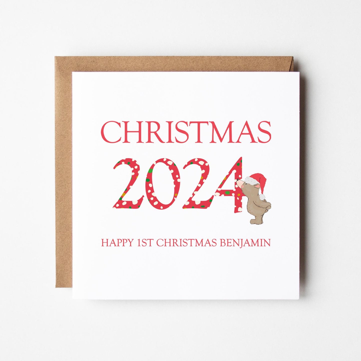 Baby&#39;s First Christmas Card 2024 • Girls 1st Christmas Card • Boys 1st Christmas Card • Personalised 1st 2024 Christmas Card