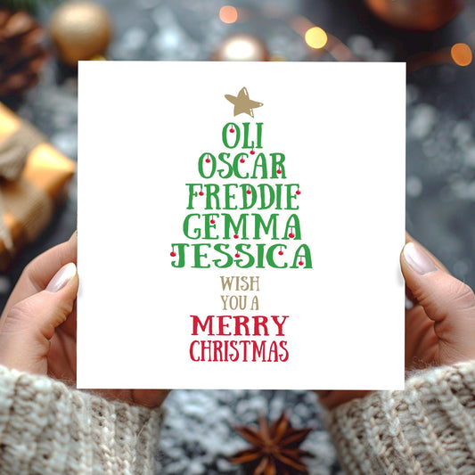 Christmas Name Tree Christmas Cards • Christmas Tree Christmas Cards • Christmas Name Tree Personalised Christmas Cards • Multipack