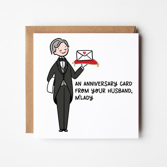 Funny Wife Anniversary Card for M&#39;lady • Happy Anniversary Wife Card • Anniversary Card For Wife •