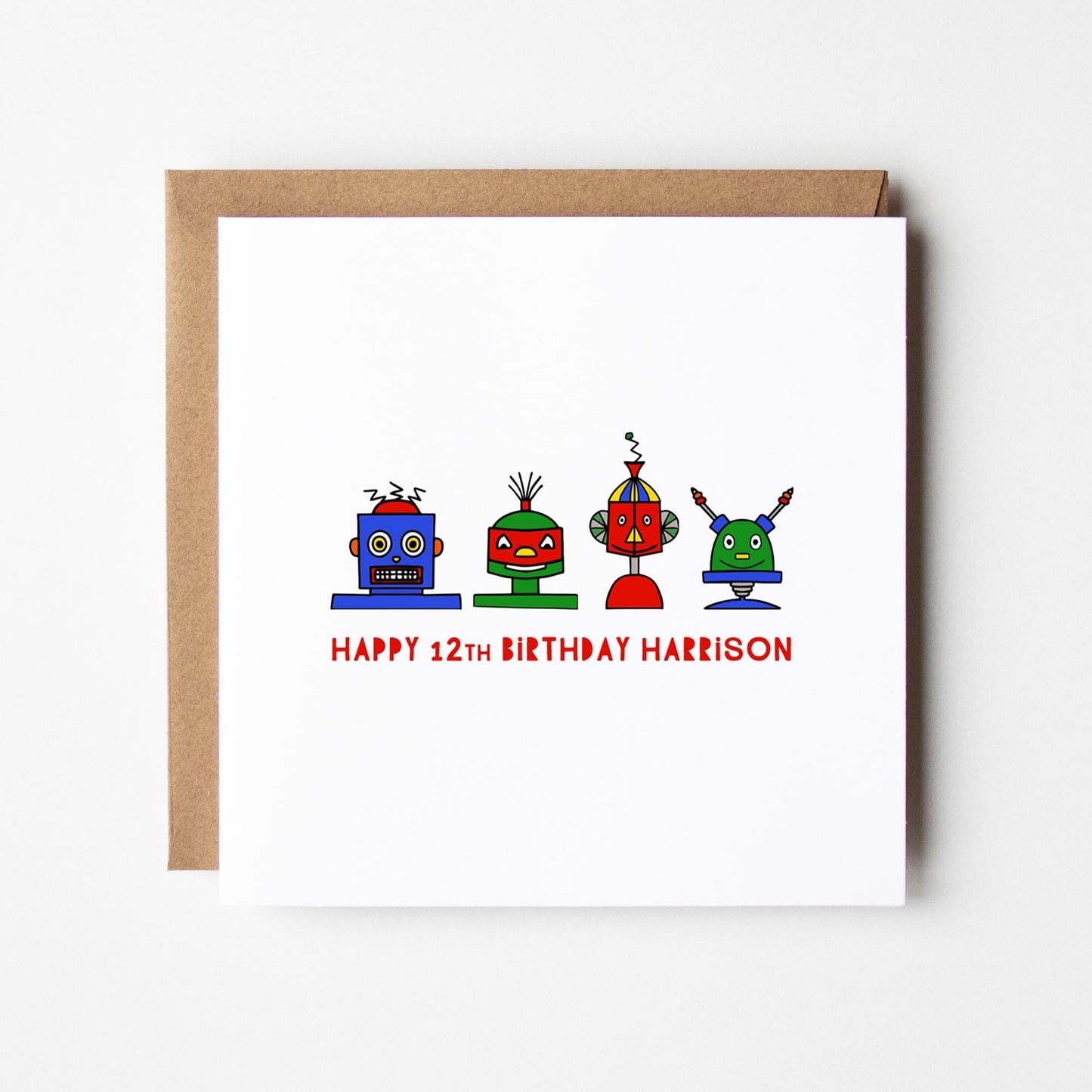 Robot Personalised Birthday Card for Boys • Boys Birthday Card • Happy Birthday Card Boy • Son Nephew Brother Birthday Card for Him/Her