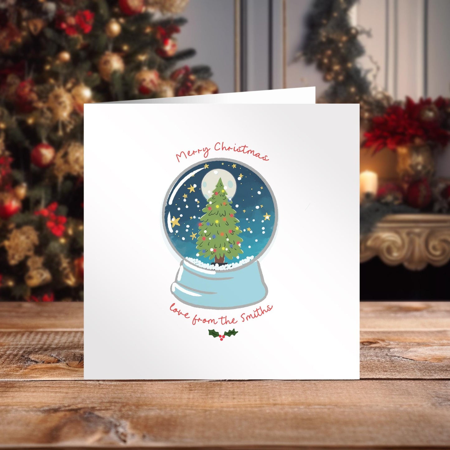 Snow Globe Christmas Cards • Christmas Tree Christmas Cards • Personalised Family Christmas Cards