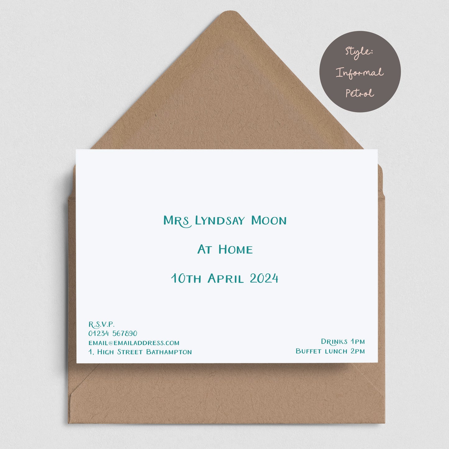 Informal style Traditional At Home Invitation card made to order