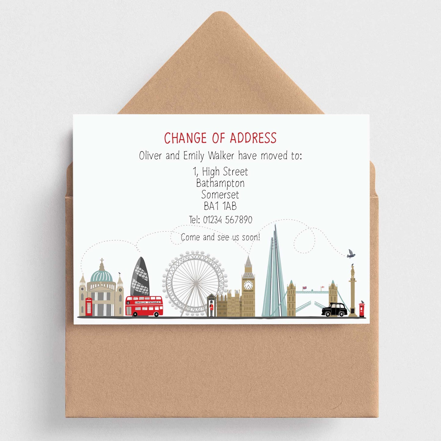 London! Change of Address Announcements - Moving Home Cards