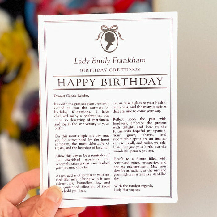 Exquisite Personalised Bridgerton Birthday Card