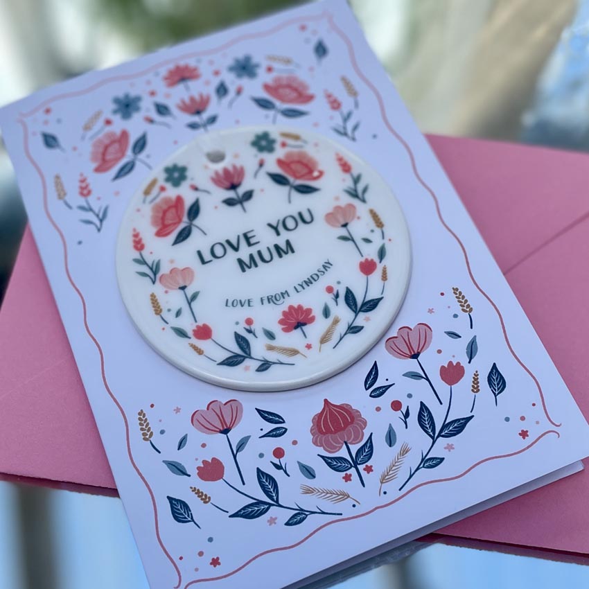 Love You Card for Mum with Keepsake