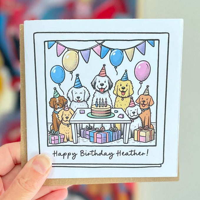 Personalised Dog Birthday Party Card