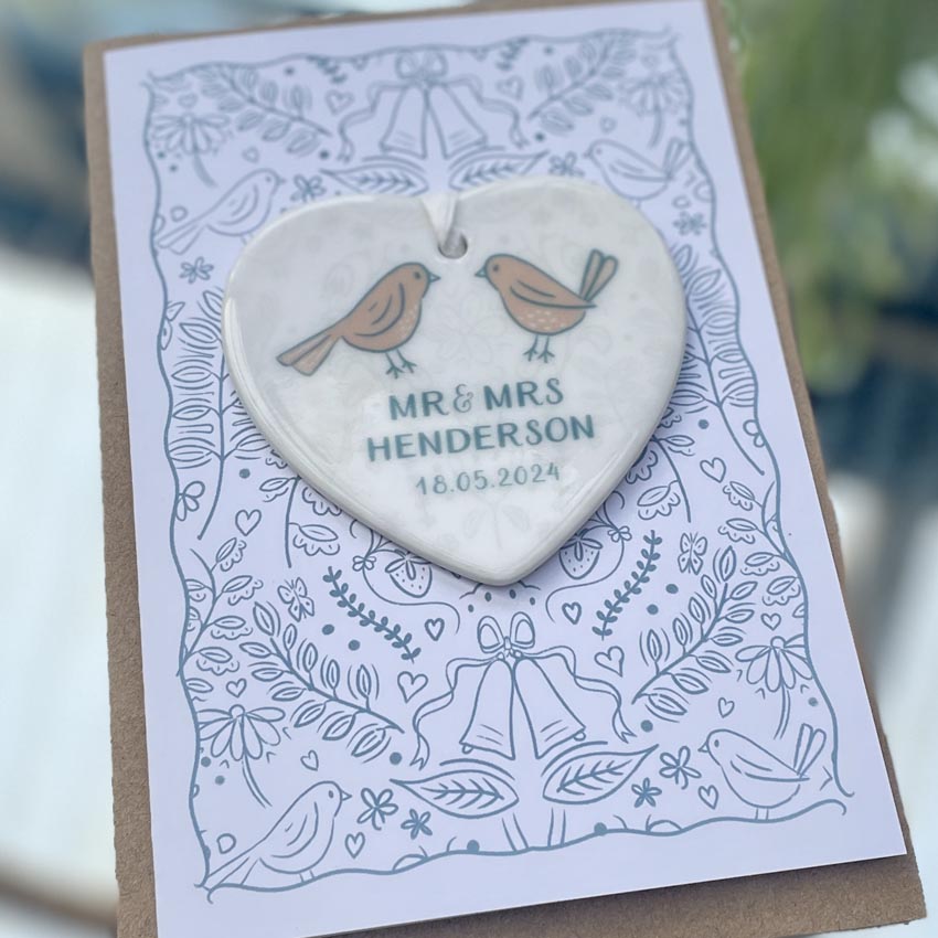 personalised Wedding Card with Keepsake