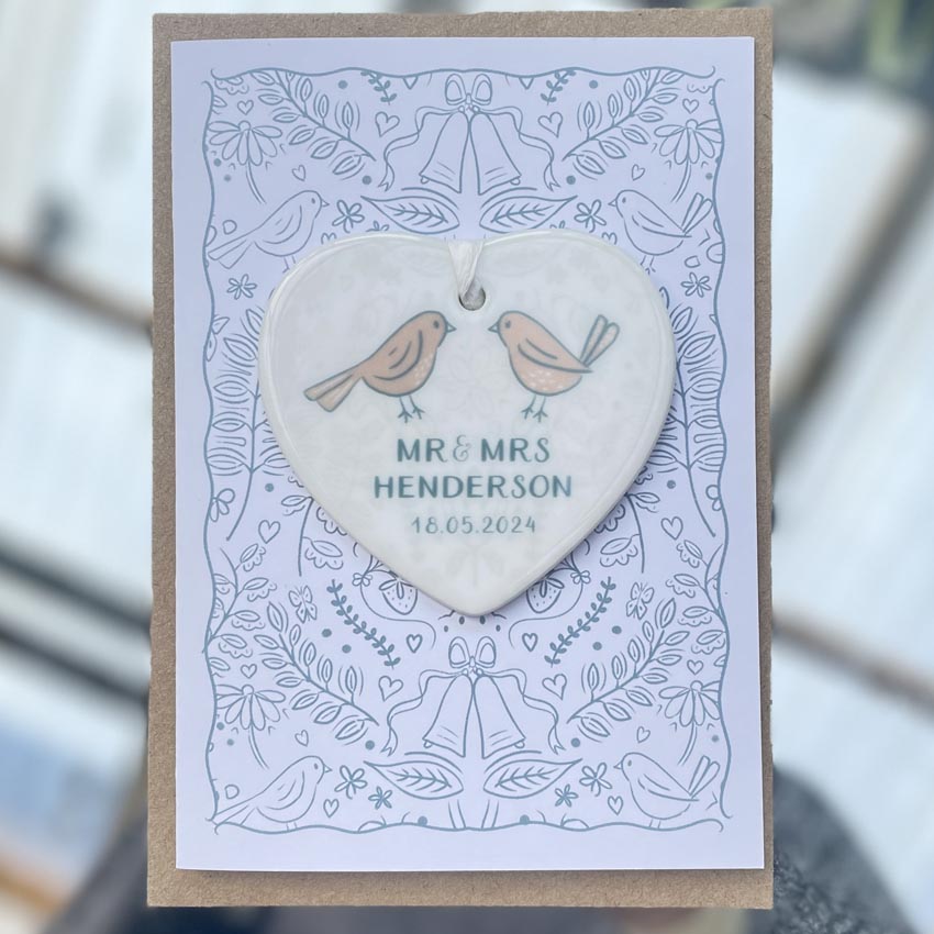 personalised Wedding Card with Keepsake