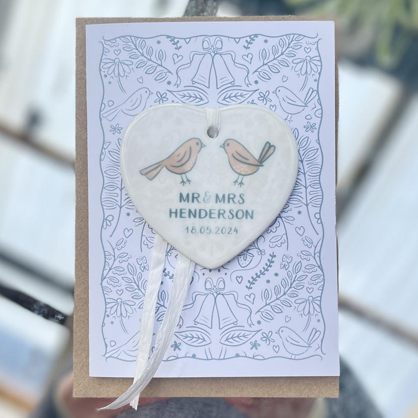 personalised Wedding Card with Keepsake