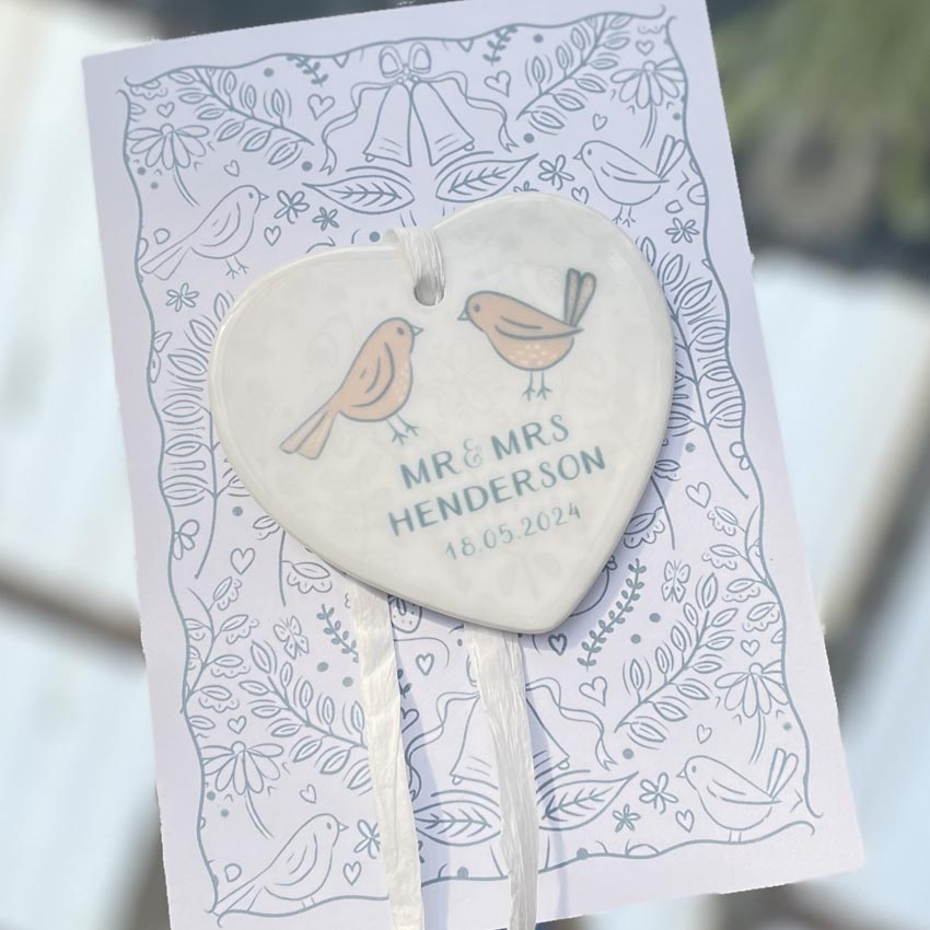 personalised Wedding Card with Keepsake