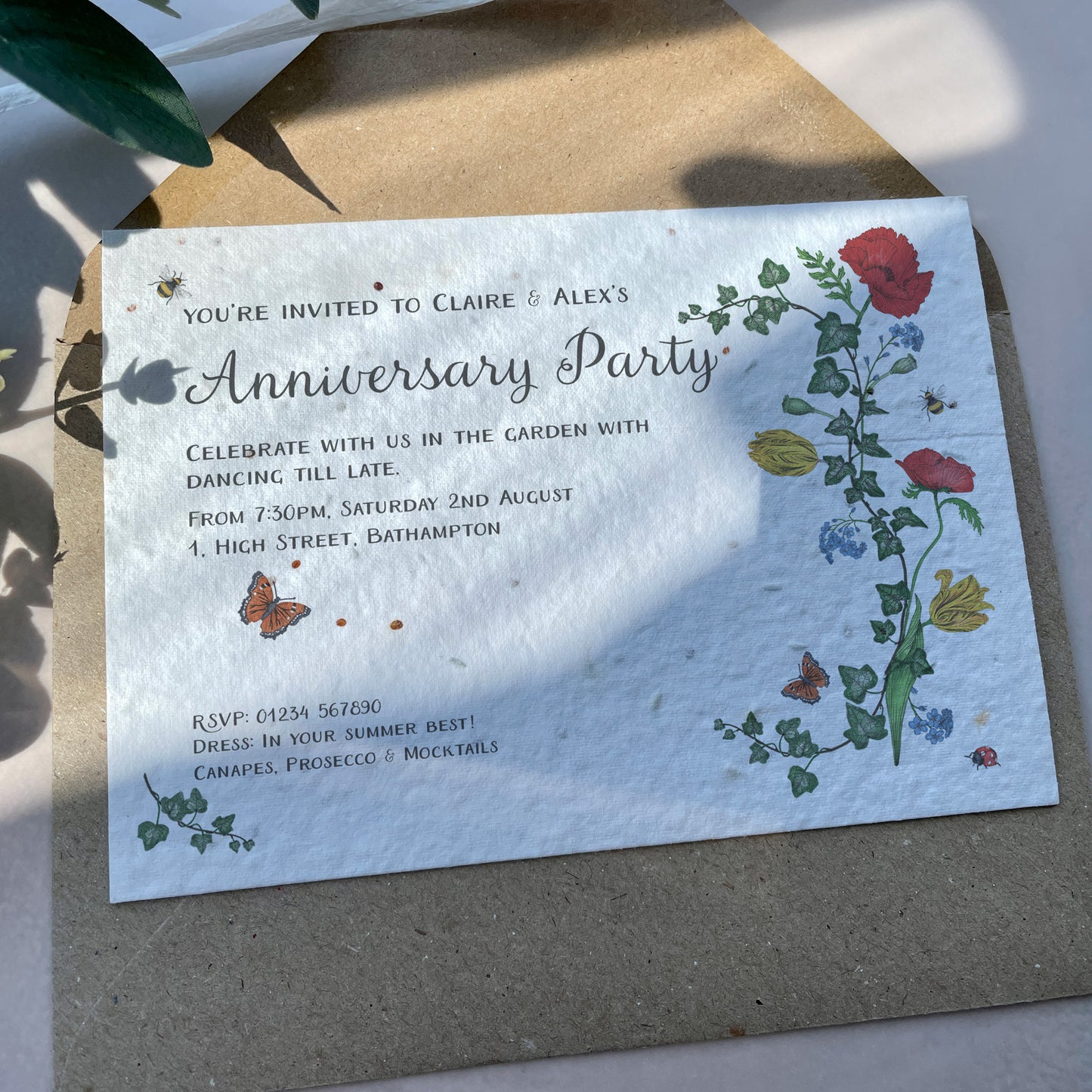 Floral Invitations - Plantable Invitation - Seeded Invitation