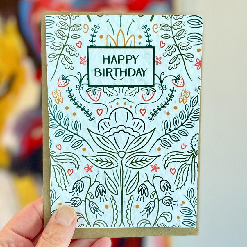 Multipack of Four Plantable Happy Birthday Cards