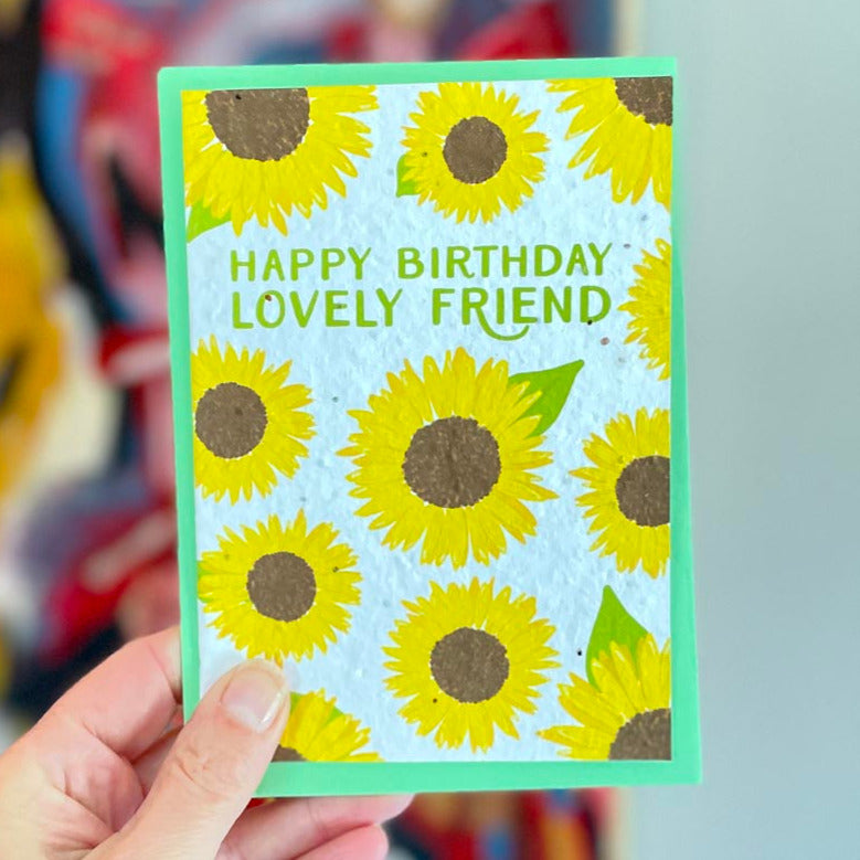 sunflowPlantable Birthday Card with Sunflowers For a Friender plantable card for a friend